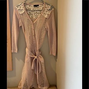 Ryu mesh belted cardigan.  NWOT